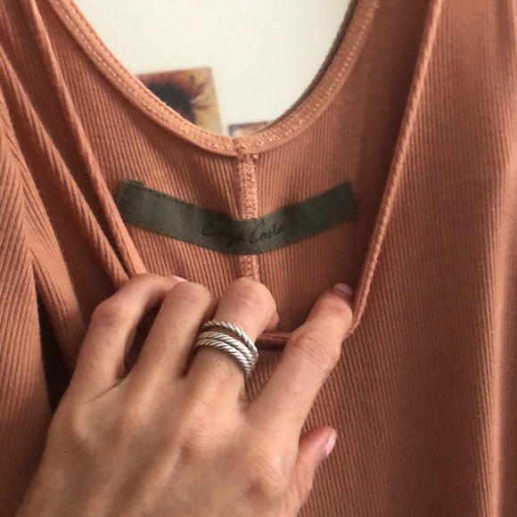 Enza Costa Silk Ribbed OTS Sleeve Midi Dress EUC S - Picture 12 of 14